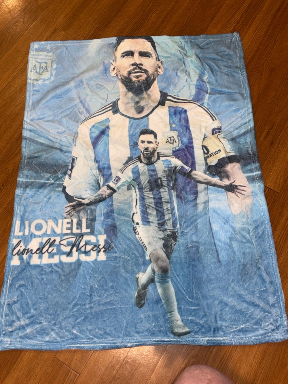 Lionel Messi Blue Soccer Fan kids blanket